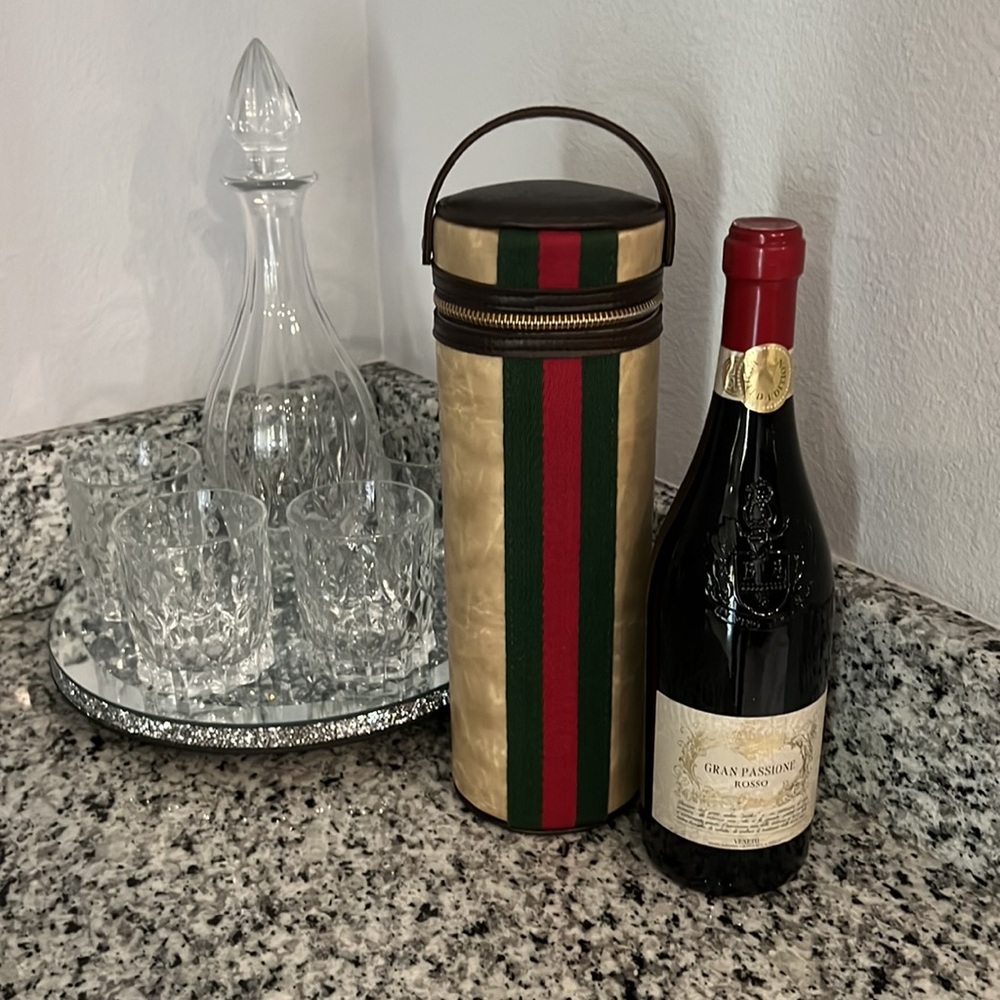 🤩✨🍷🇮🇹GUCCI beautiful vintage wine carrier bag pouch purse